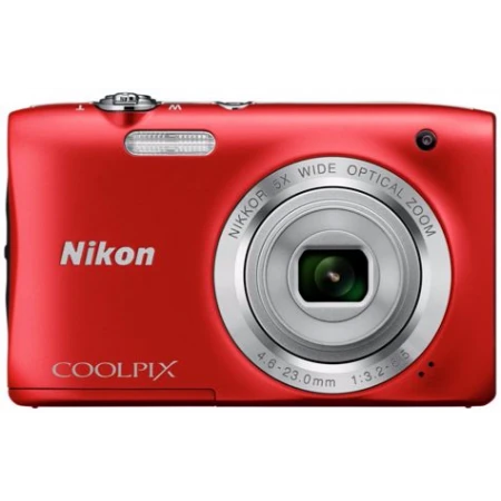 Компактный фотоаппарат Nikon CoolPix A100, 20.1Mpx, 4.6-23mm, 5x zoom, JPEG, f/3.2-6.5, 2.7'', Red