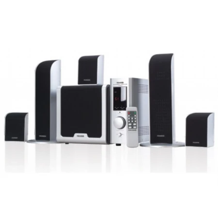 Акустическая система Microlab FINECone 861 (5.1) - Black/Silver, 100Вт(5x14+30) RMS, 30Hz-20kHz,70dB,+wireless RC