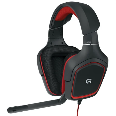 Гарнитура Logitech Gaming G230, 20Hz-20kHz, 32 Om, 90 dB, mic 50Hz-20kHz, 2.3m, Black-Red