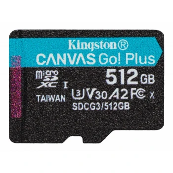 Карта памяти Kingston Canvas Go! Plus MicroSD 512GB, Class 10 UHS-I U3, (SDCG3/512GBSP)