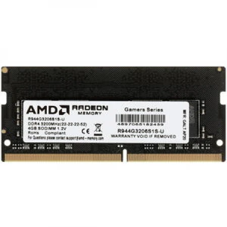 ОЗУ AMD Radeon R9 4GB 3200MHz SODIMM DDR4, (R944G3206S1S-U)