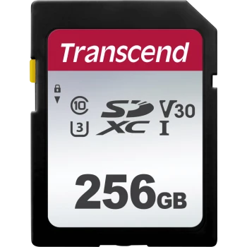 Карта памяти Transcend 300S SD 256GB, Class 10 UHS-I U3, (TS256GSDC300S)