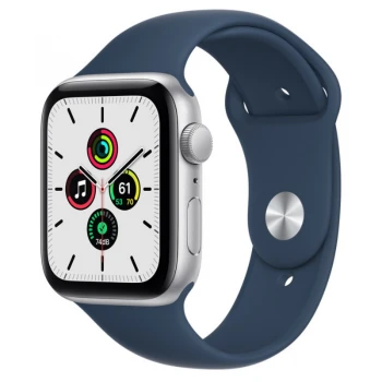 Смарт-часы Apple Watch SE, 40mm Silver Aluminium Case with Abyss Blue Sport Band, (MKNY3GK/A)