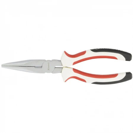 Длинногубцы Matrix White Nickel 200 мм, прямые, никелированные, трехкомпонентные рукоятки
