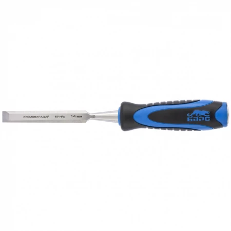 Долото-стамеска Барс плоская,14мм, двухкомпонентная рукоятка,металлический затыльник (24639)