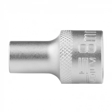 Головка торцевая Stels 8 мм, 12-гранная, CrV, под квадрат 1/2, хромированная (13647)