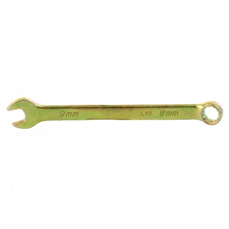 Ключ комбинированный Сибртех 9 мм, желтый цинк (14975)
