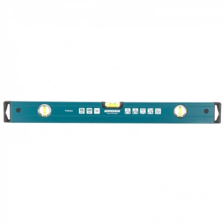 Уровень алюминиевый Gross 600 мм, фрезеровка, 3 глазка, Prazision (34440)