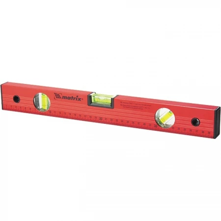Уровень алюминиевый Matrix 1800 мм, 3 глазка, красный, линейка (33238) Уровень алюминиевый Matrix 1800 мм, 3 глазка, красный, линейка (33238)