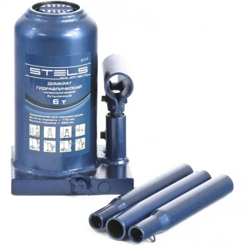 Домкрат гидравлический Stels бутылочный телескопический, 6 т, h подъема 170–420 мм (51117)