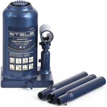 Домкрат гидравлический Stels бутылочный телескопический, 4 т, h подъема 170–420 мм (51116)