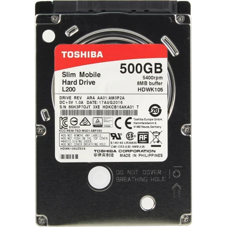 Жёсткий диск Toshiba L200 L200 500GB, (HDWK105EZSTA)