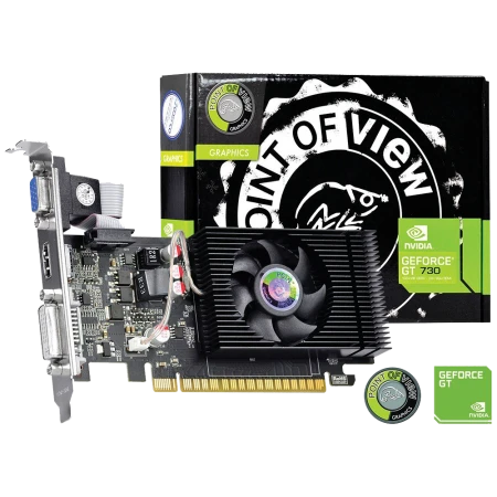 Видеокарта Point of View nVidia GeForce GT730 2Gb/128b, DVI/D-SUB/HDMI, F-VGA-730-C5-2048 BOX