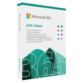 Microsoft Office 365 Family Russian Subscr 1YR Central/Eastern Euro Only Medialess P8, (6GQ-01597)